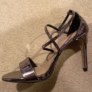 Cross crossing ankle strap heels
